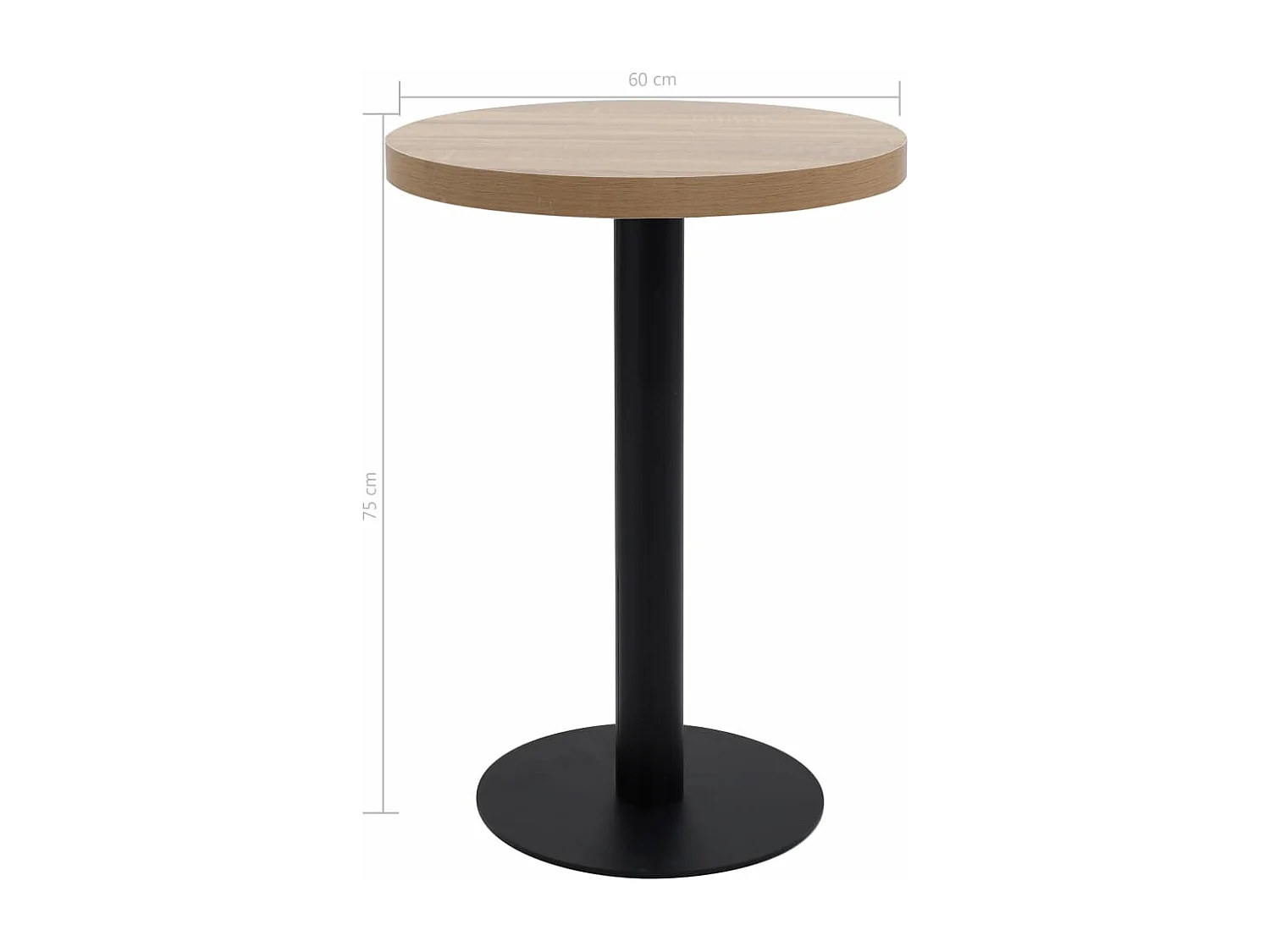 Mesa bistrô 60 cm MDF castanho-claro