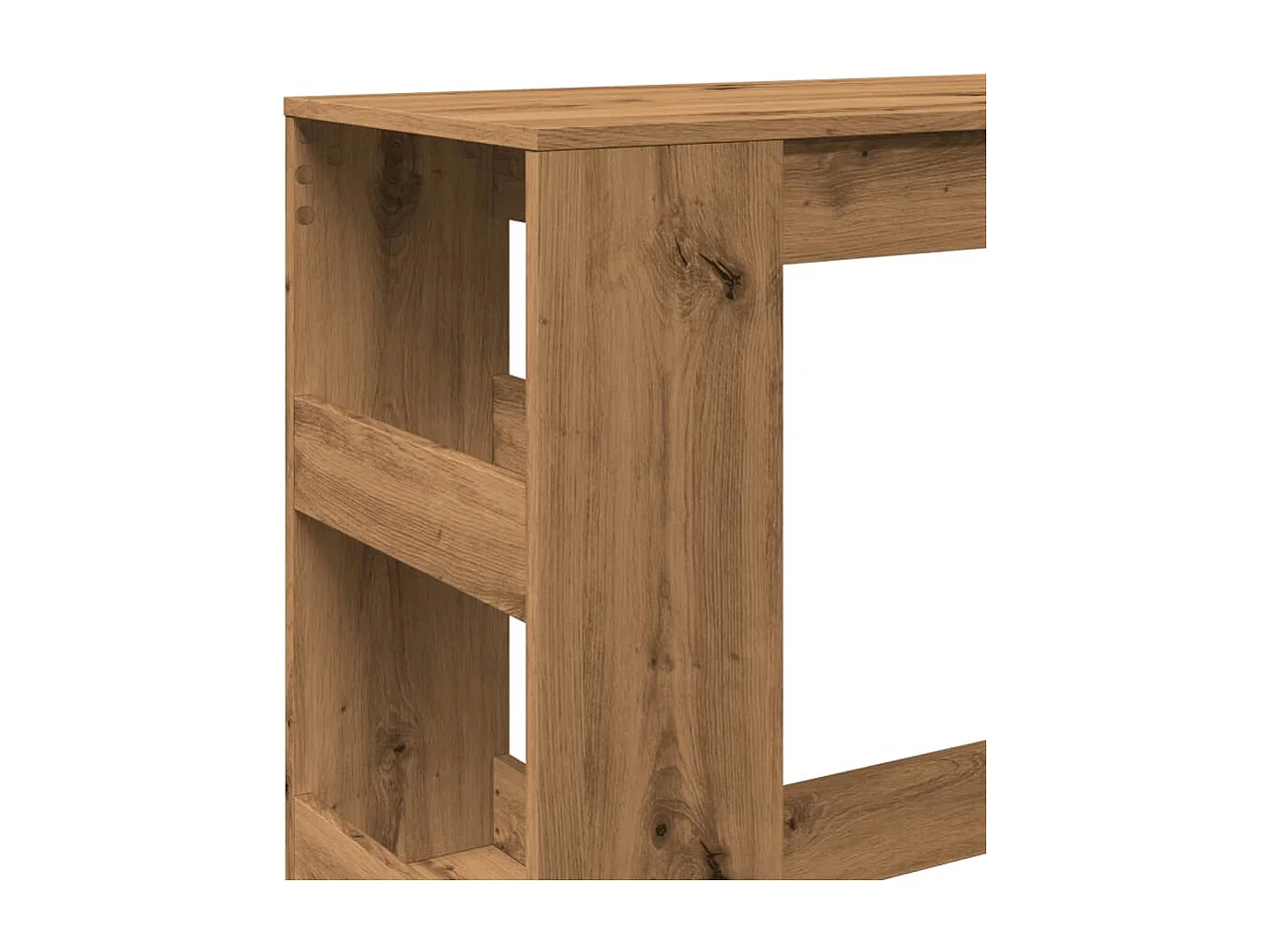 Table de bar avec étagères chêne artisanal bois d'ingénierie