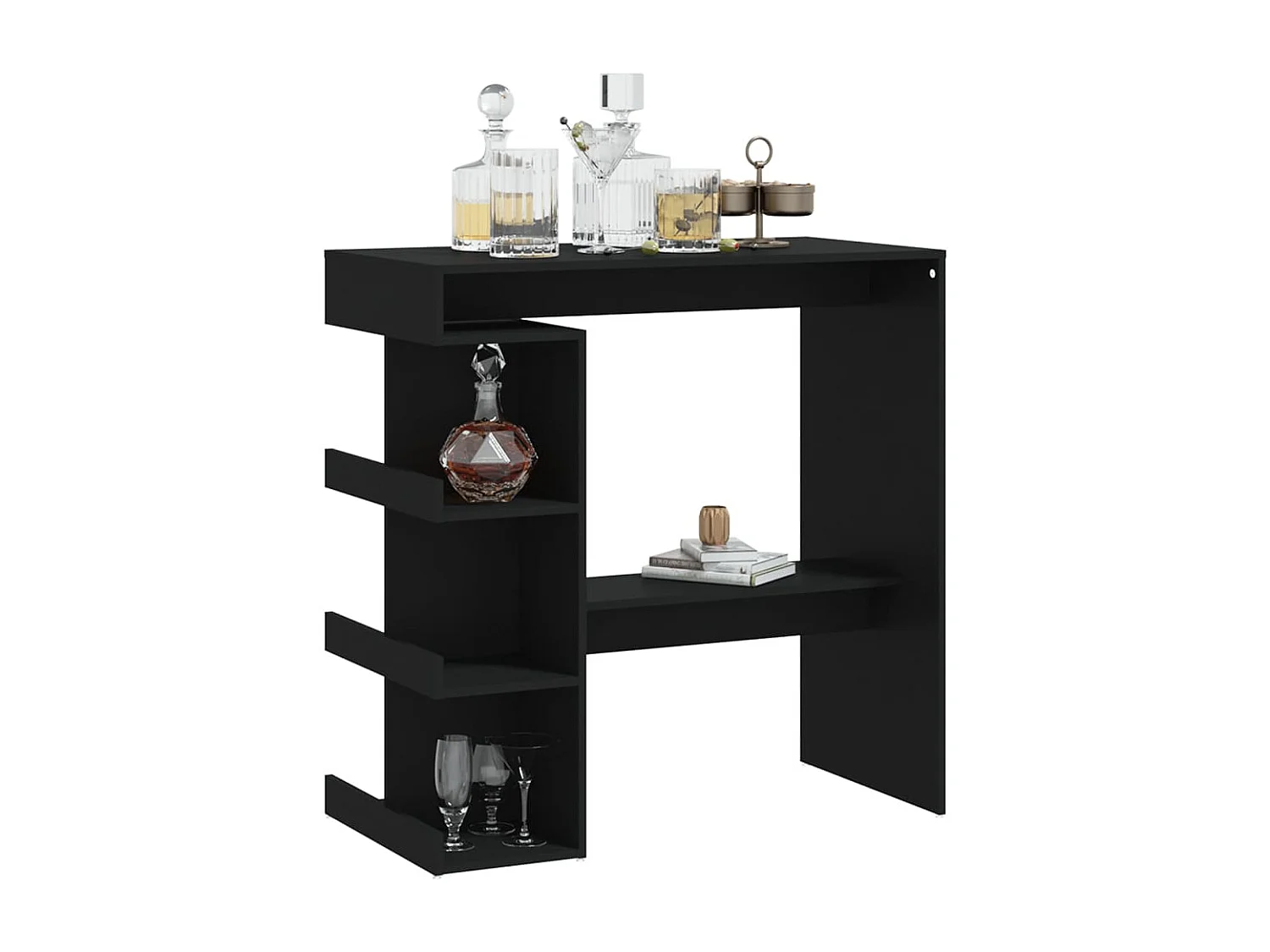 Table de bar étagère de rangement Noir 100x50x101,5 cm
