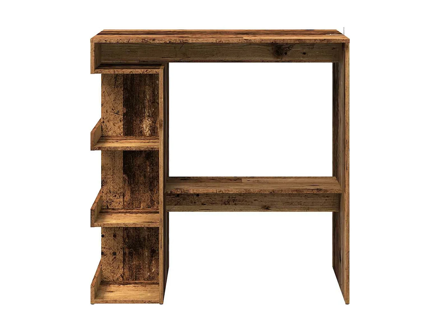 Table de bar étagère de rangement vieux bois 100 x 48 x 101,5cm