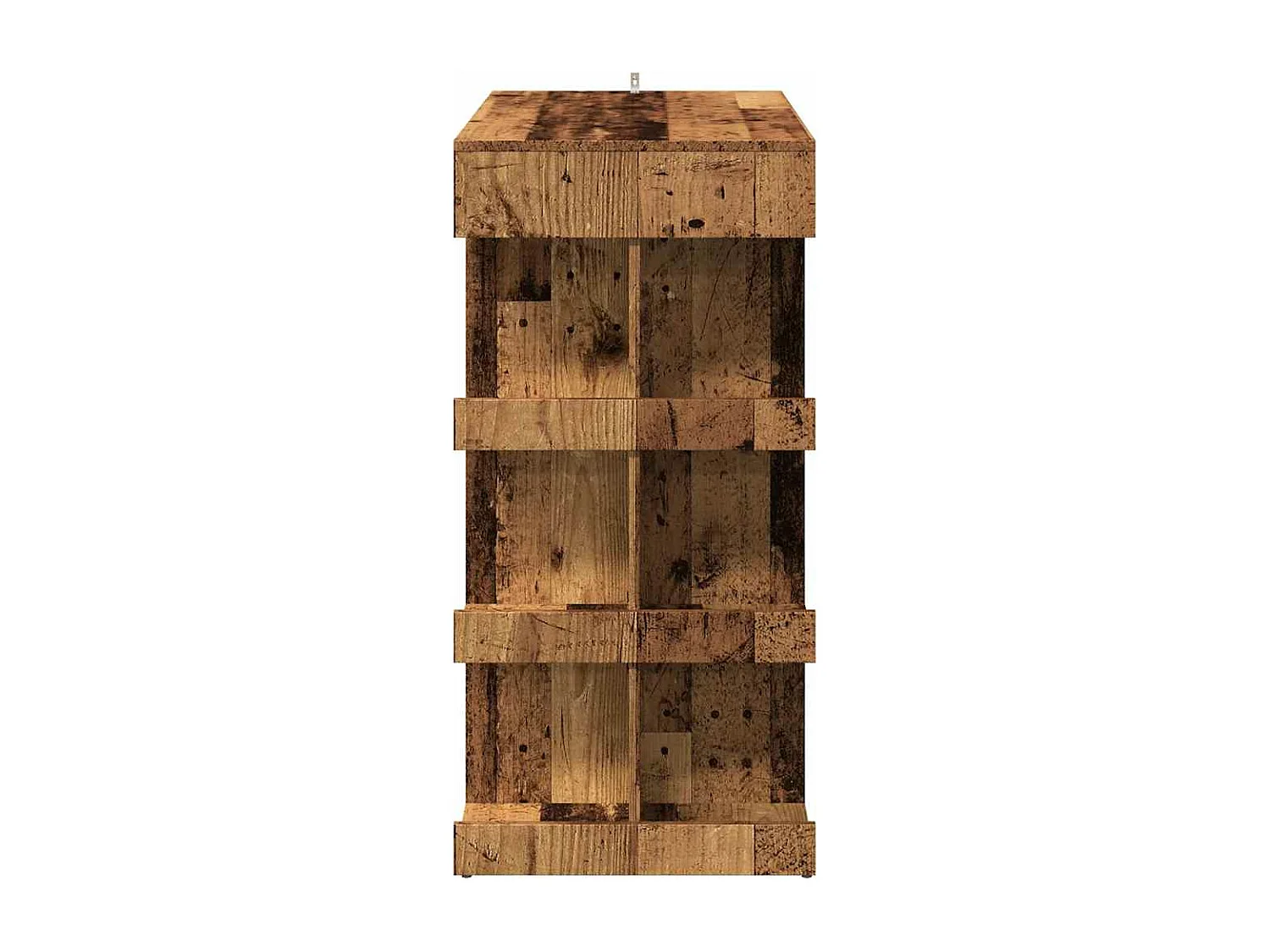 Table de bar étagère de rangement vieux bois 100 x 48 x 101,5cm