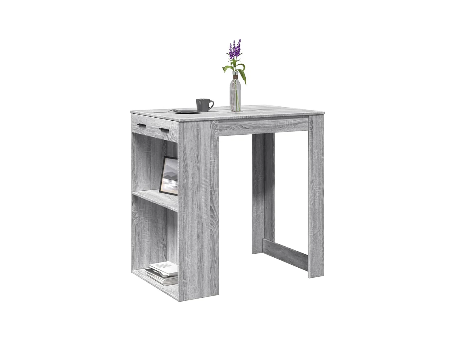 Table de bar sonoma gris 102x70x103,5 cm bois d'ingénierie