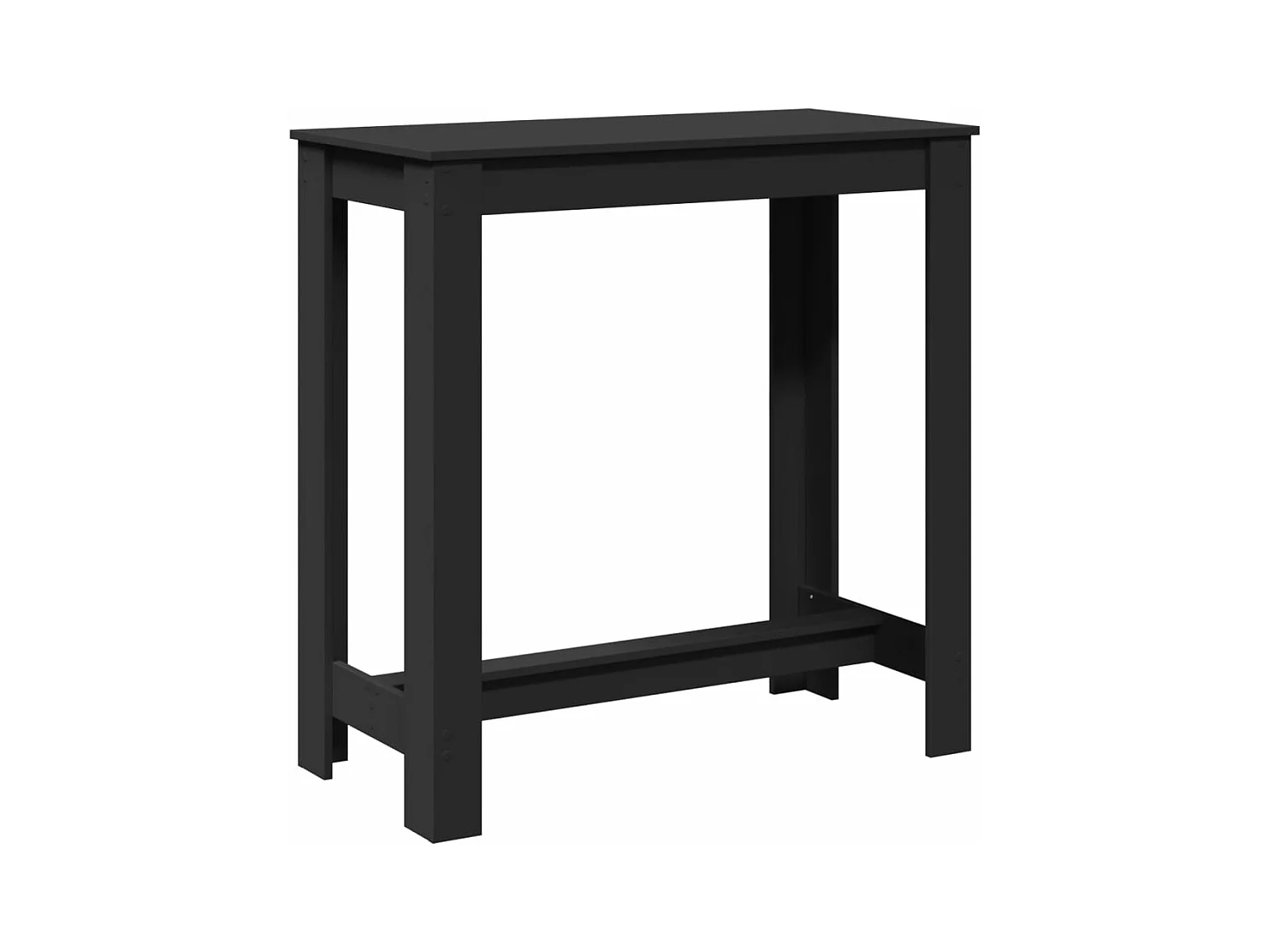 Table de bar noir 102x50x103,5 cm bois d'ingénierie
