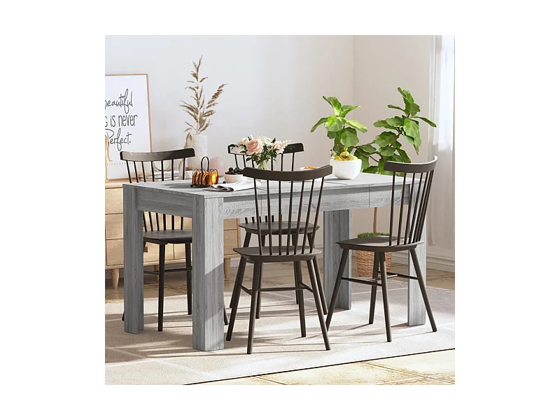 Mesa de comedor madera contrachapada gris Sonoma 140x74,5x76 cm