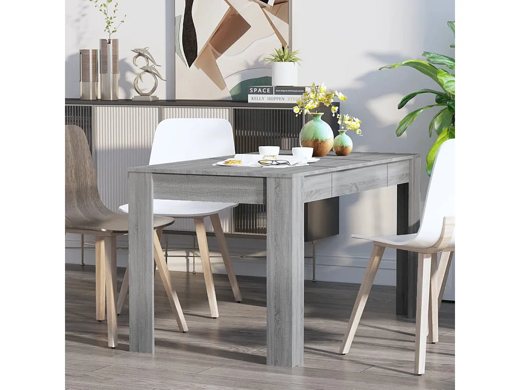 Table à manger Sonoma gris 140x74,5x76 cm Bois d'ingénierie