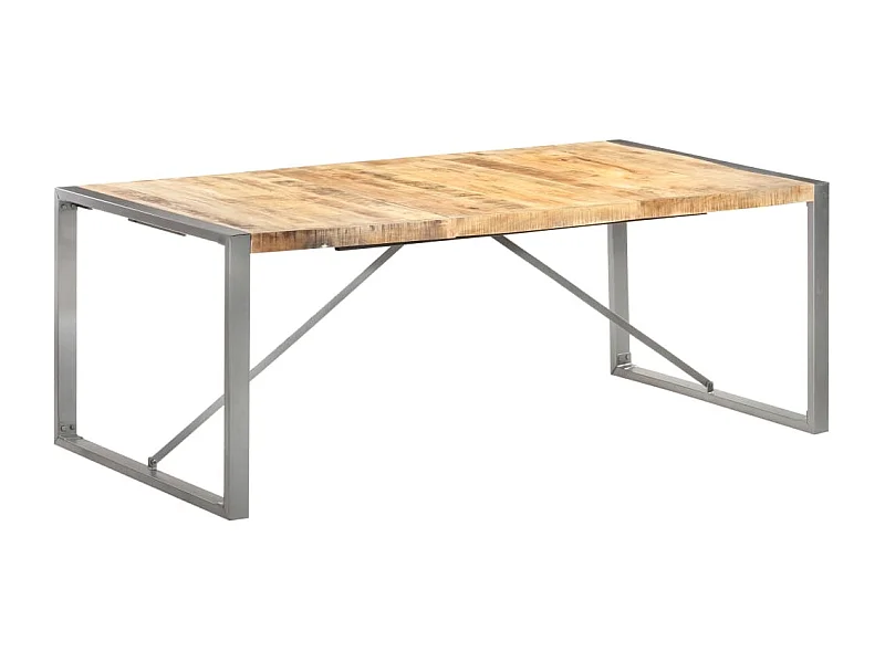 Mesa de comedor madera maciza de mango rugosa 200x100x75 cm