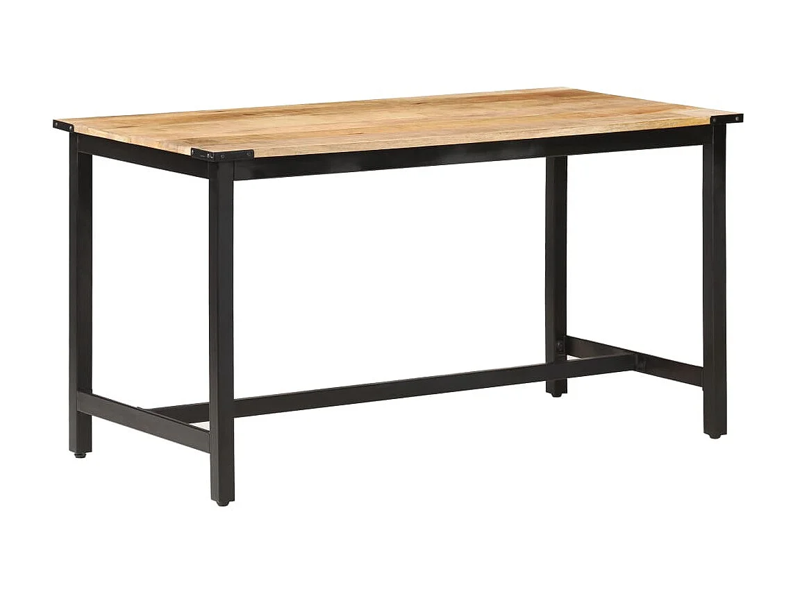 Mesa de jantar 140x70x76 cm madeira de mangueira maciça áspera