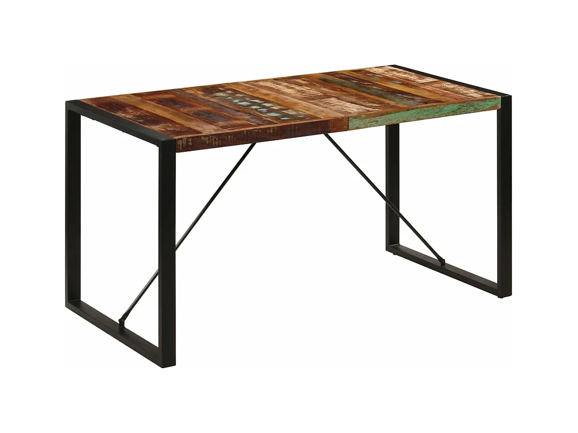 Table de salle à manger 140x70x75cm Bois de récupération massif