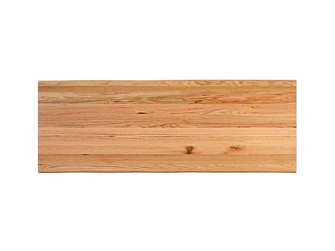 Table à manger marron clair bois de chêne massif rectangulaire