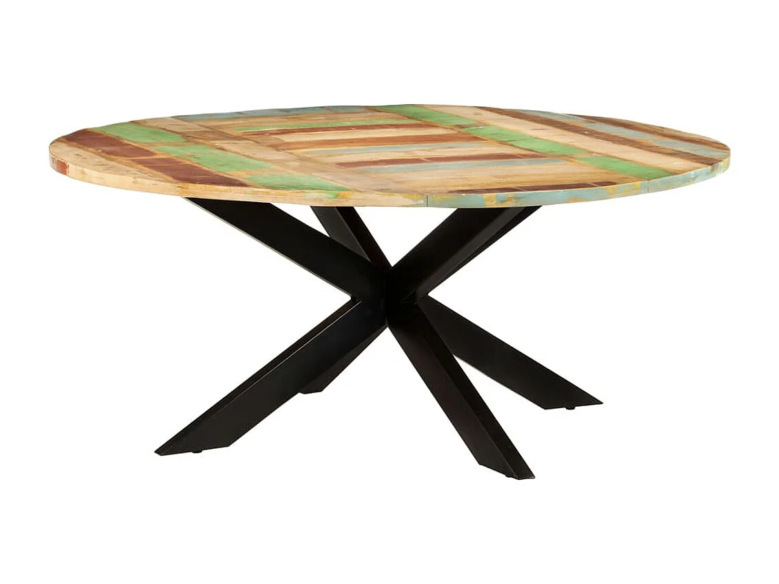 Table à manger ronde 175x75 cm Bois de récupération massif
