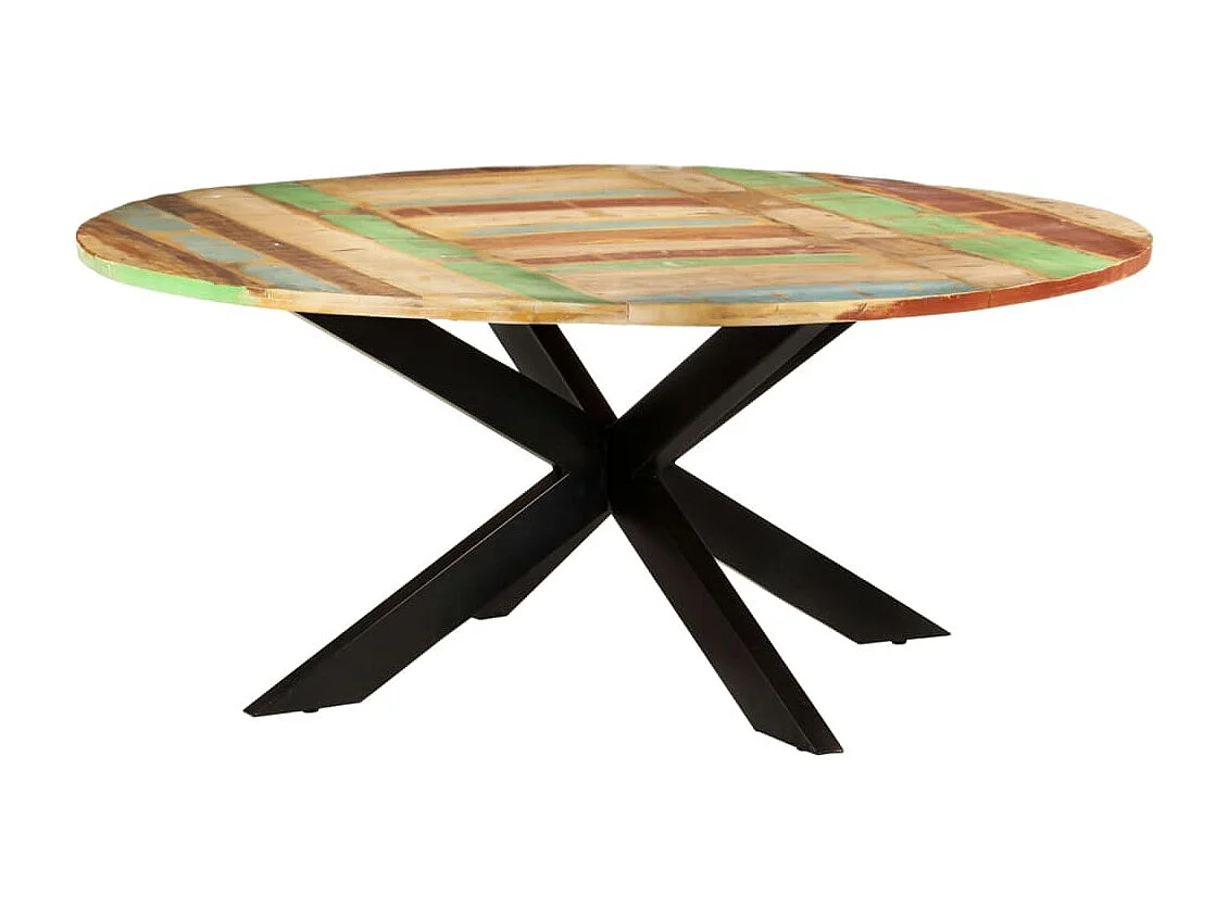 Table à manger ronde 175x75 cm Bois de récupération massif