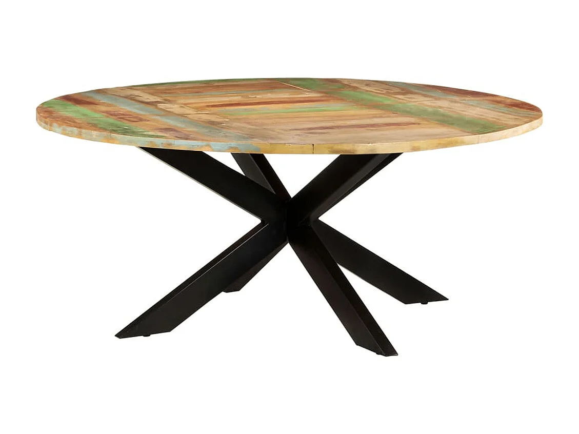 Table à manger ronde 175x75 cm Bois de récupération massif