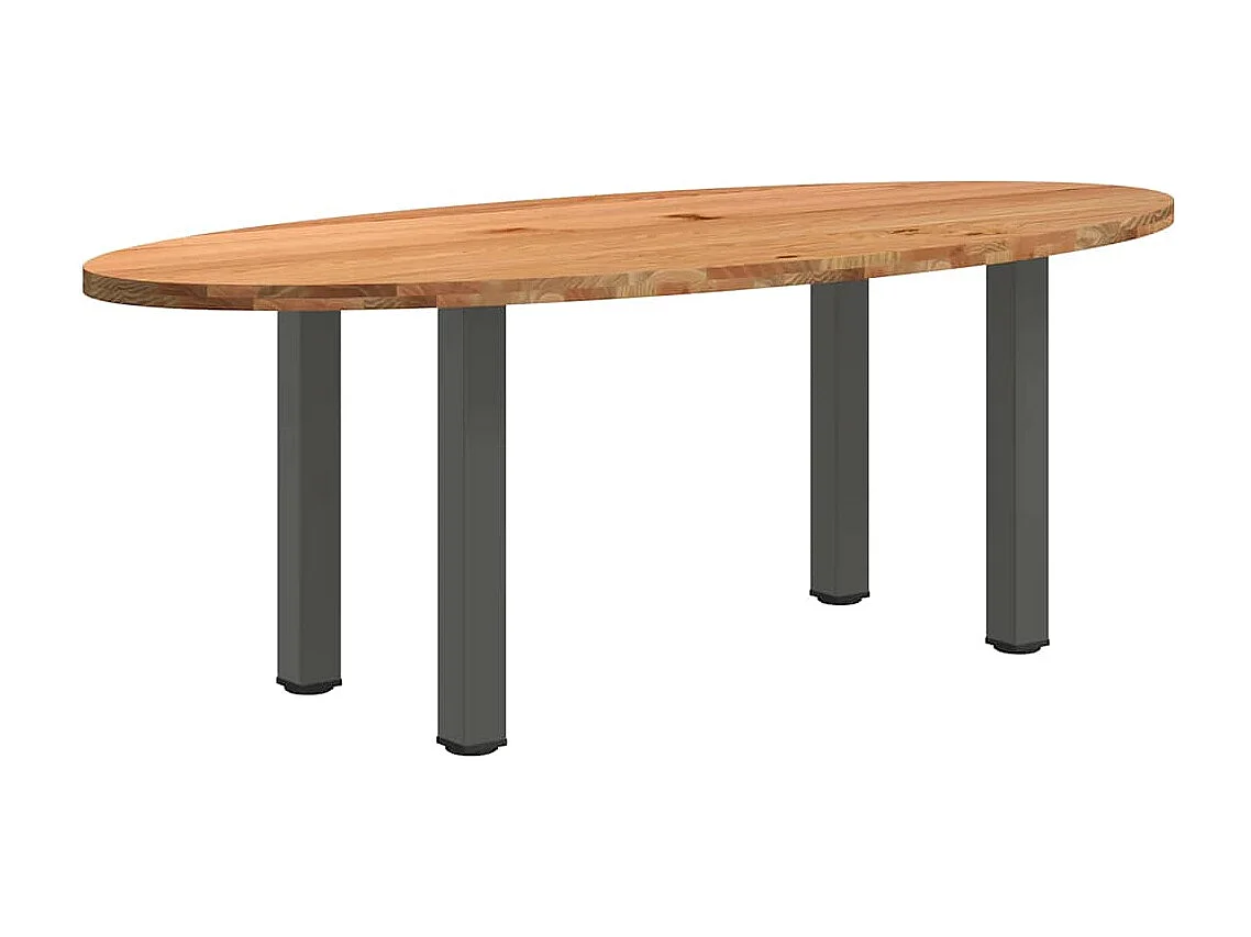 Table à manger 220x100x74 cm bois de chêne massif ovale