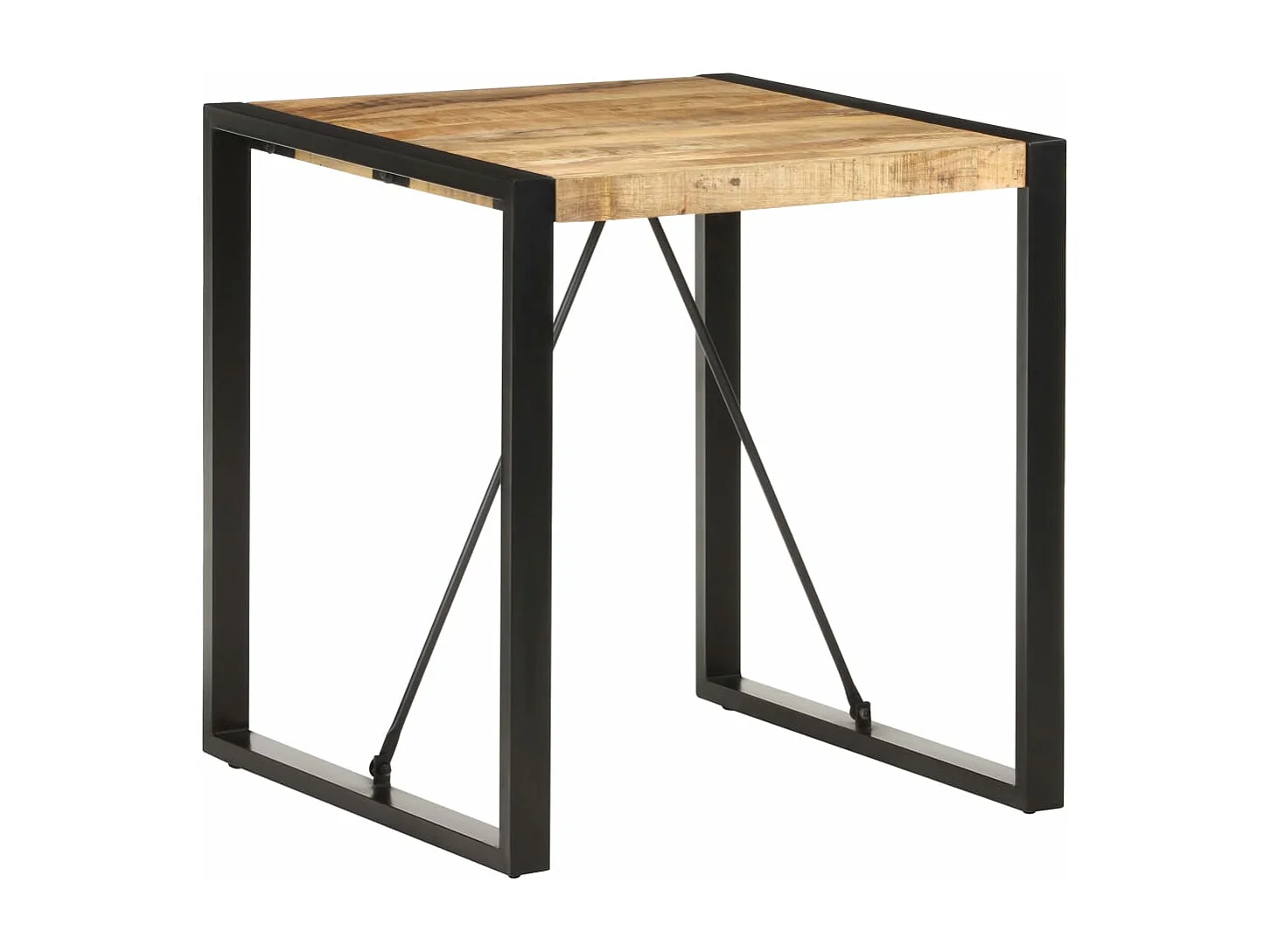 Mesa de comedor madera maciza de mango rugosa 70x70x75 cm