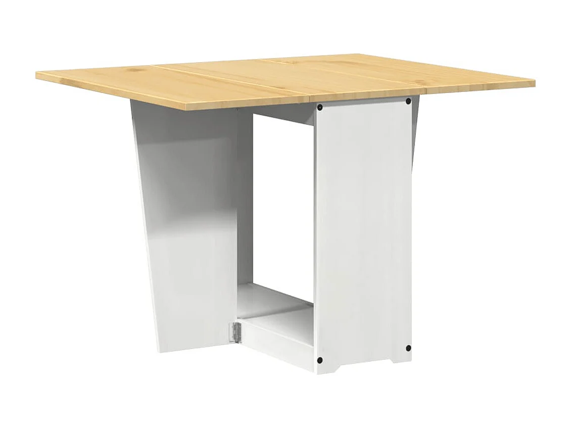 Table à manger papillon pliable Corona blanc bois de pin massif