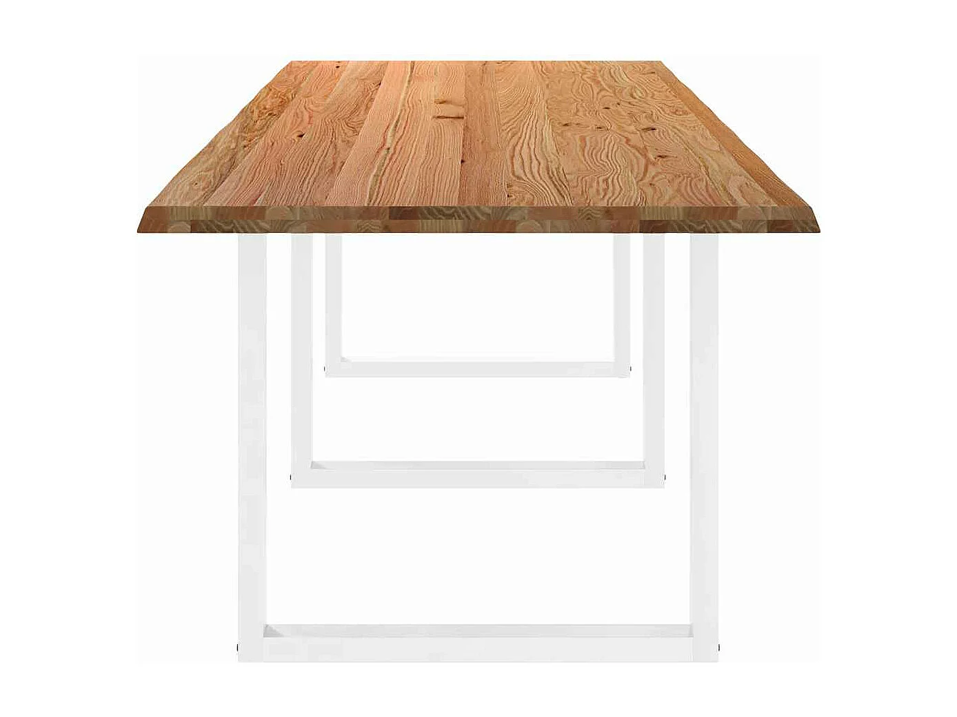 Table à manger marron clair bois de chêne massif rectangulaire