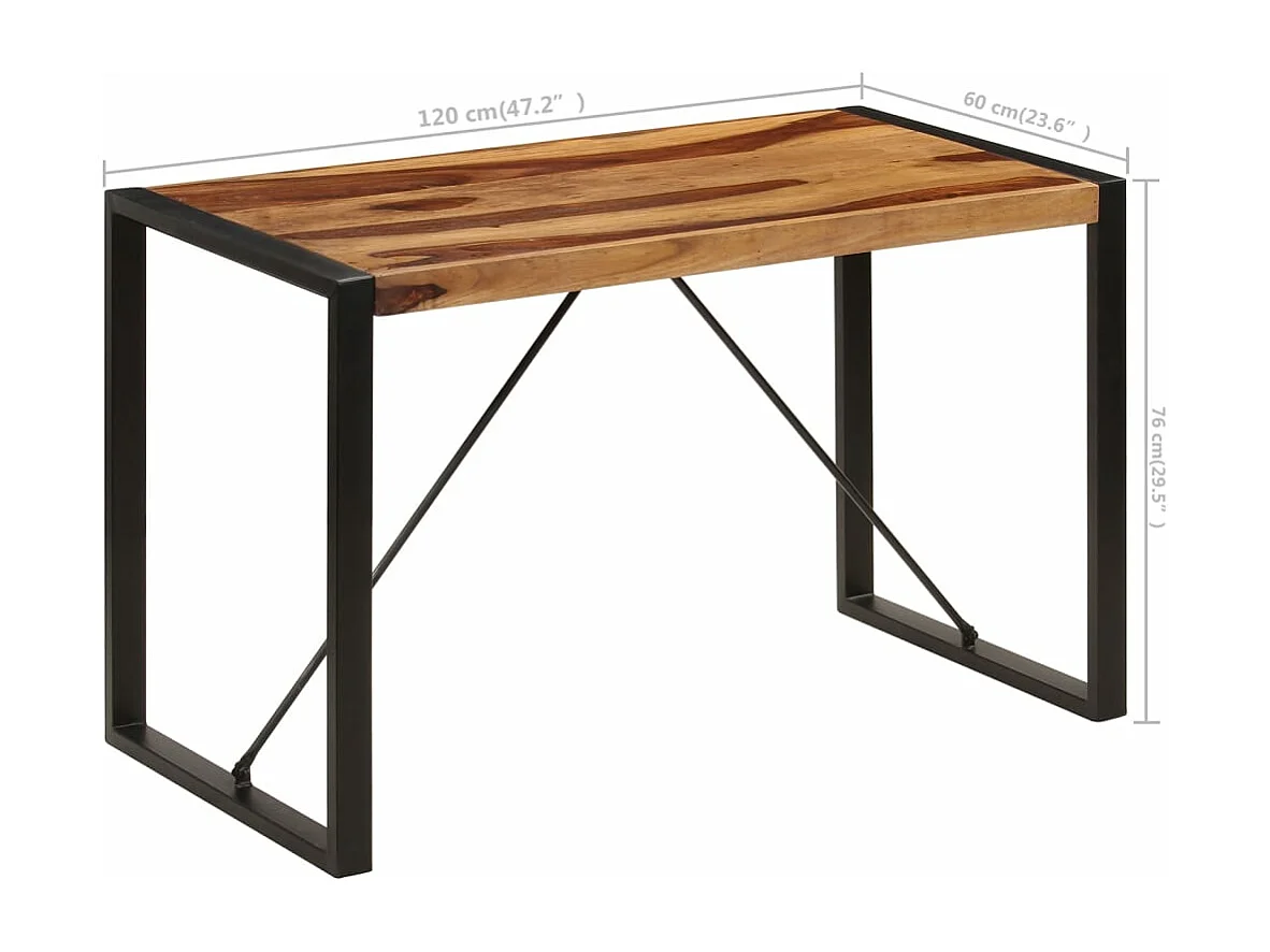 Table de salle à manger 120x60x76 cm Bois de Sesham solide