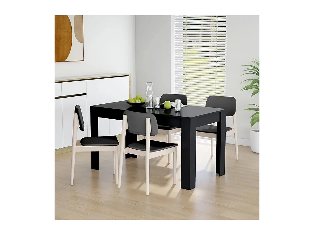 Table de salle à manger Noir 140x74,5x76 cm Aggloméré