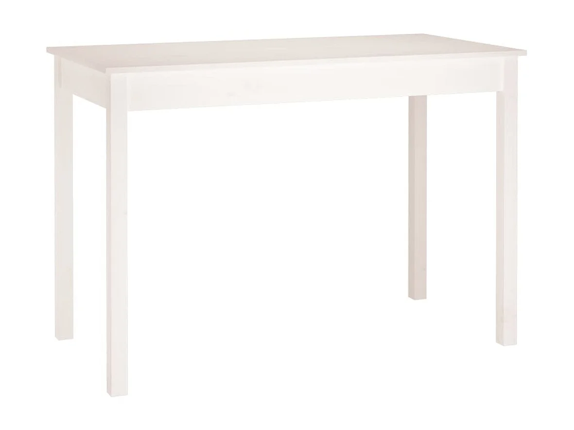 Mesa de comedor madera maciza de pino blanca 110x55x75 cm
