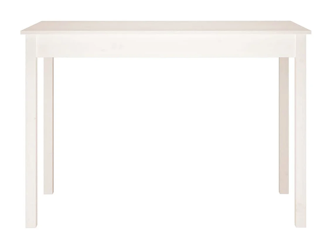 Mesa de comedor madera maciza de pino blanca 110x55x75 cm