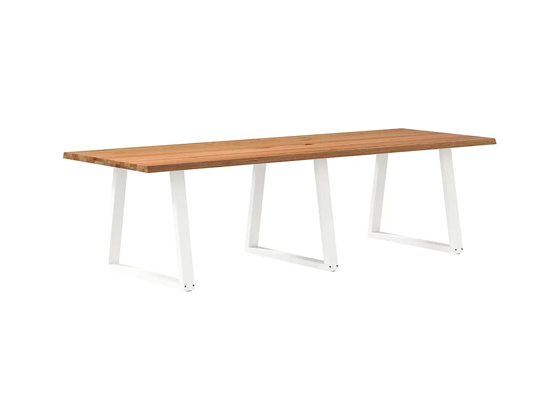 Table à manger avec bord naturel 280x100x74cm bois massif chêne