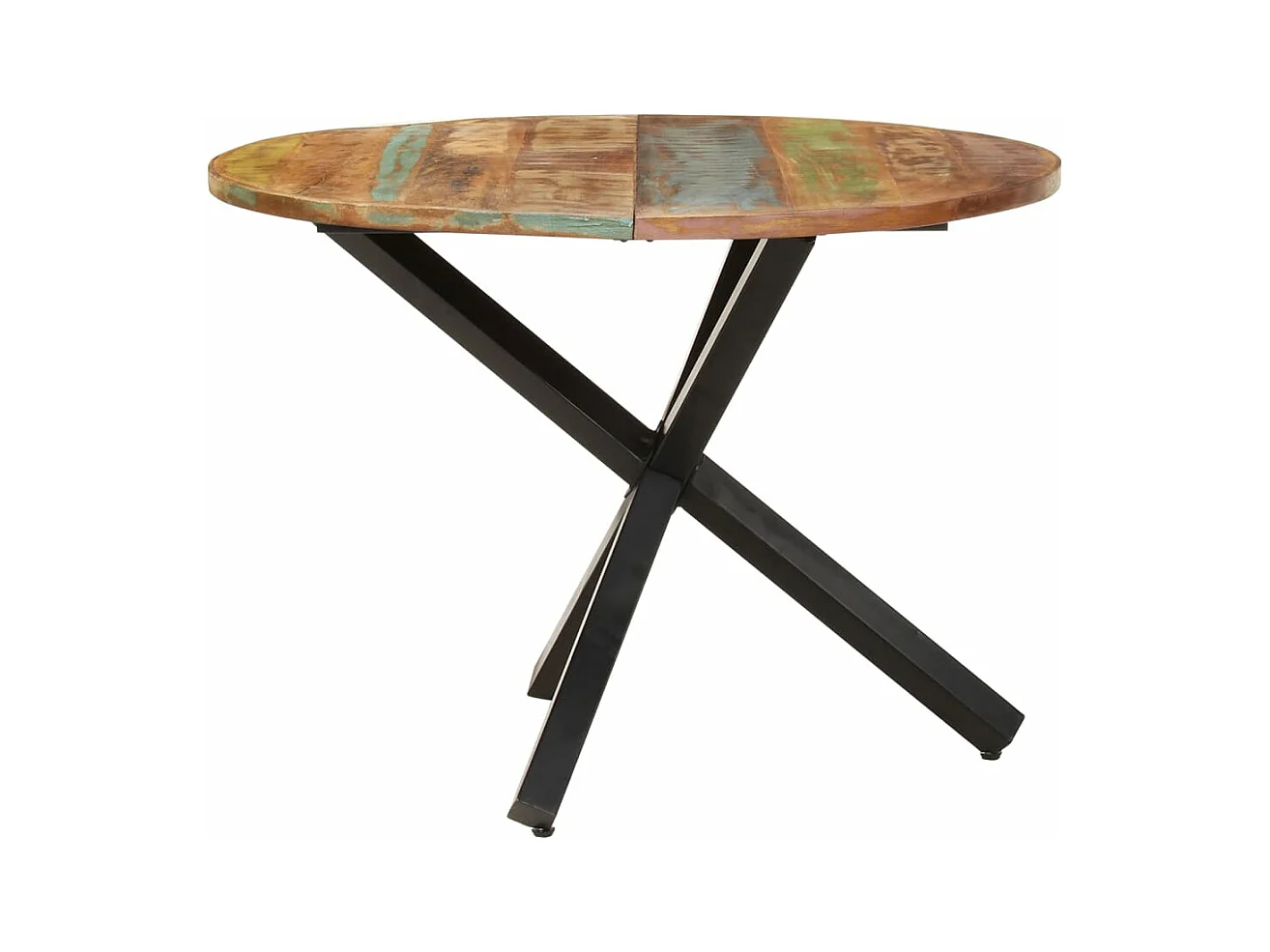 Table à manger ronde 100x100x75 cm Bois de récupération massif