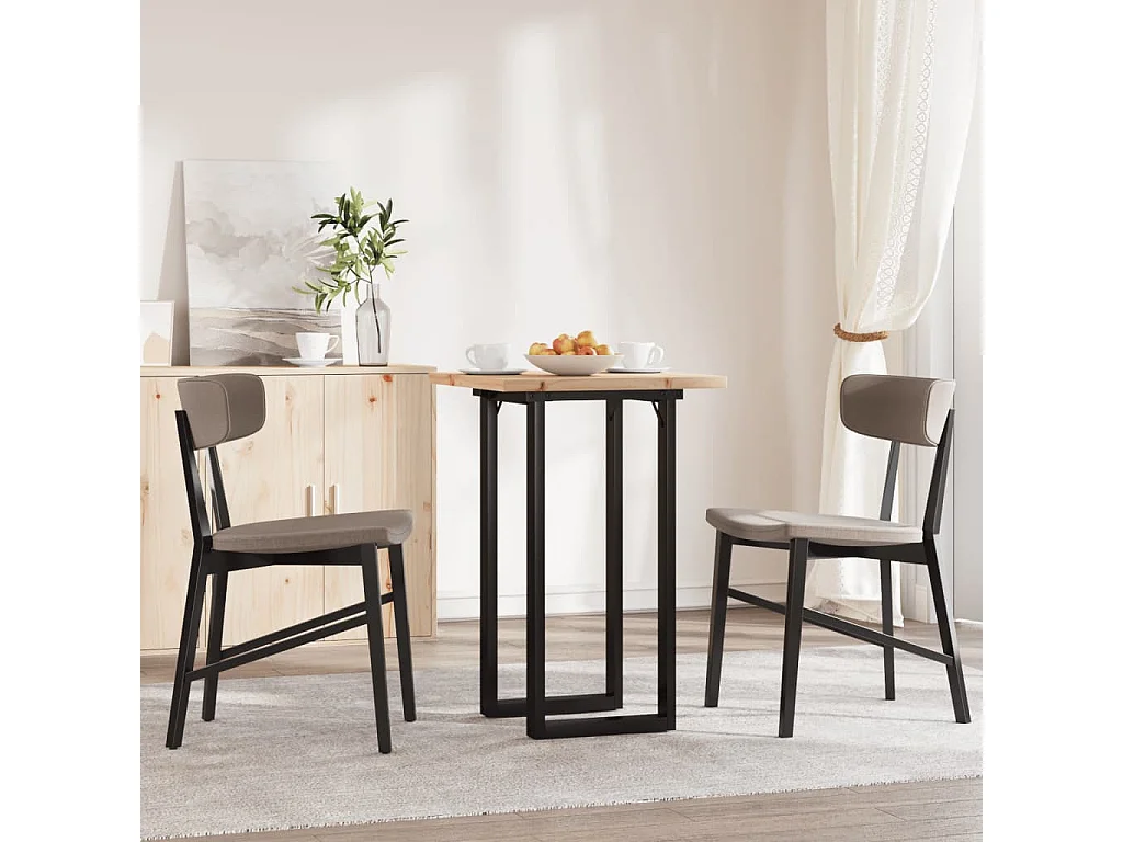 Mesa de jantar estrutura em O 50x50x75,5 cm pinho/ferro fundido