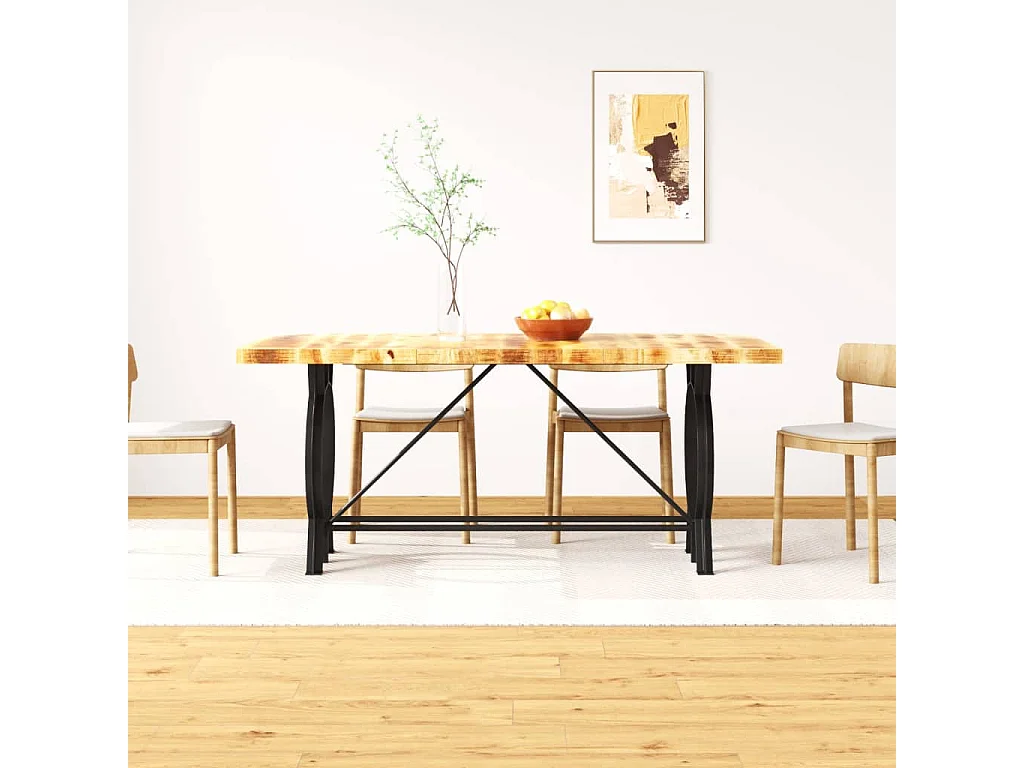 Mesa de salón comedor de madera maciza de mango rugosa 180 cm