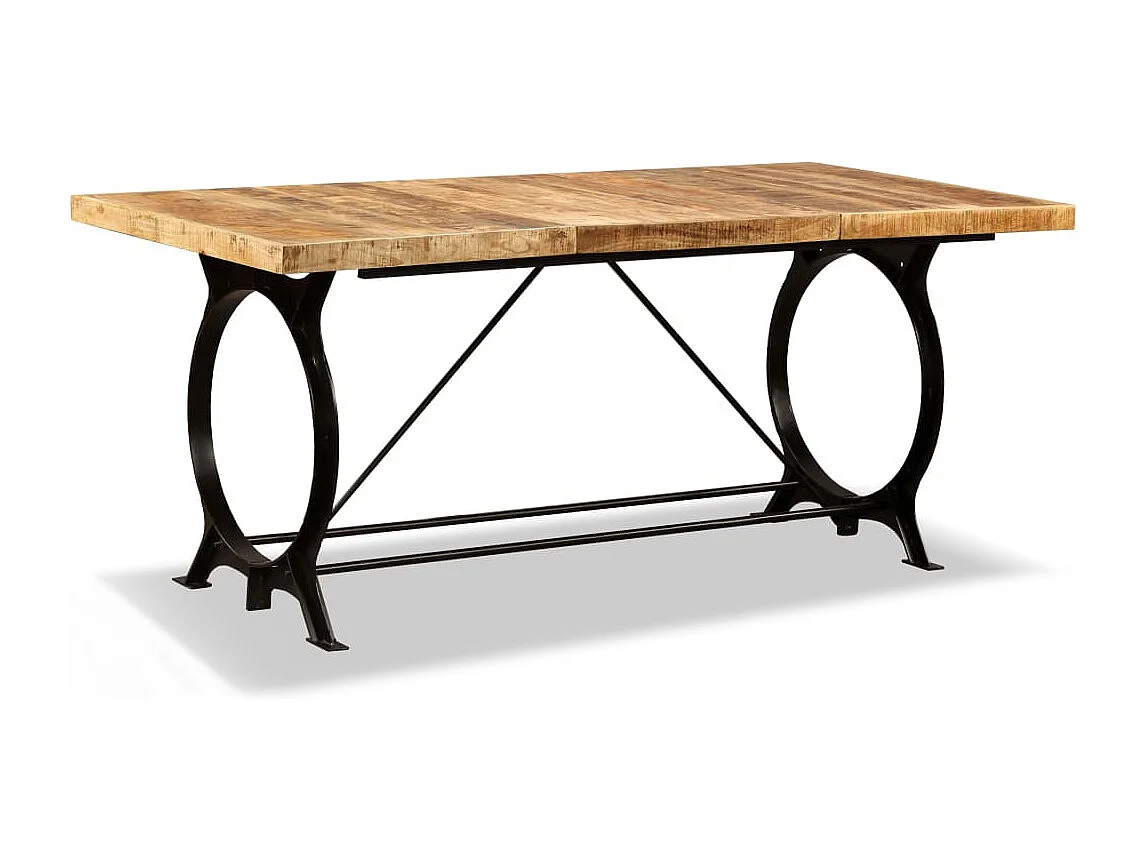 Mesa de salón comedor de madera maciza de mango rugosa 180 cm