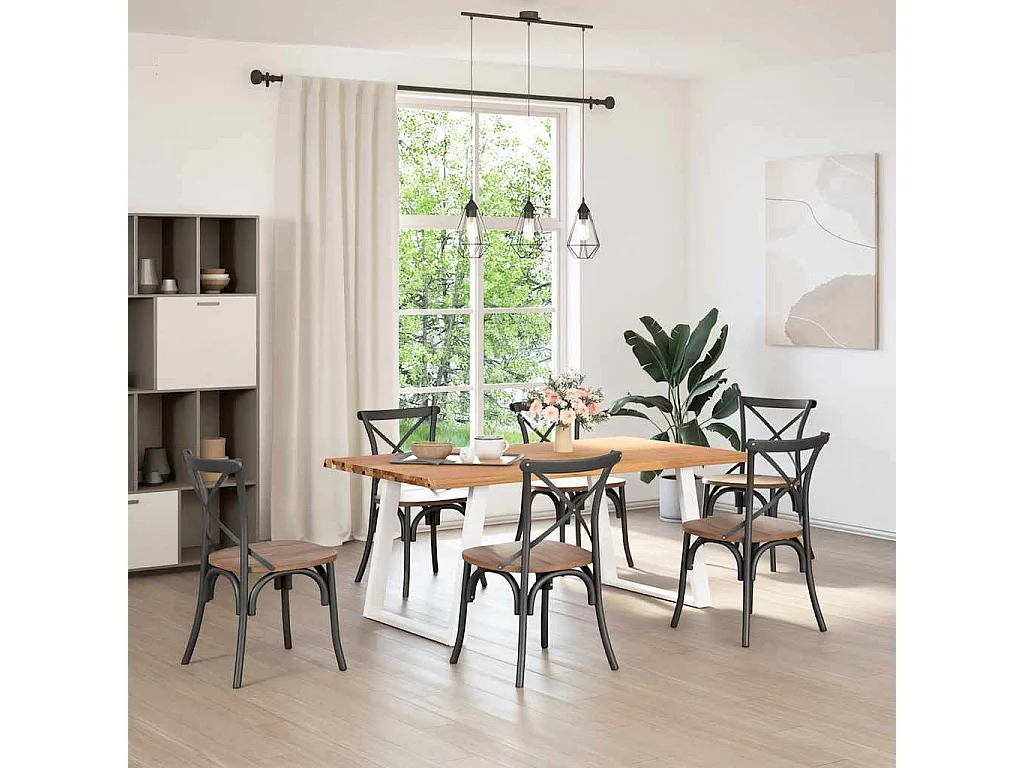 Table à manger marron clair 180x100x74 cm bois de chêne massif