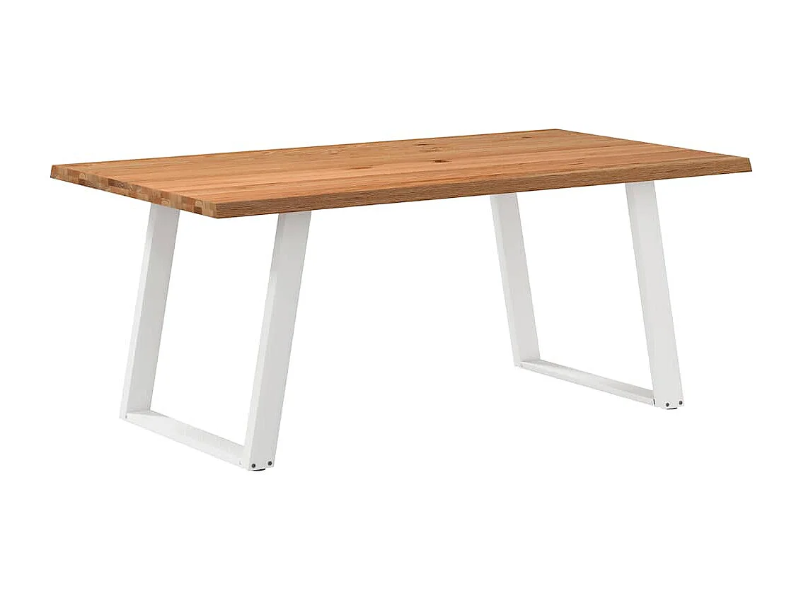 Table à manger marron clair 180x100x74 cm bois de chêne massif