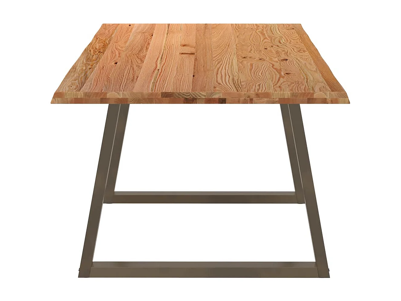 Table à manger avec bord naturel 220x100x74cm bois massif chêne