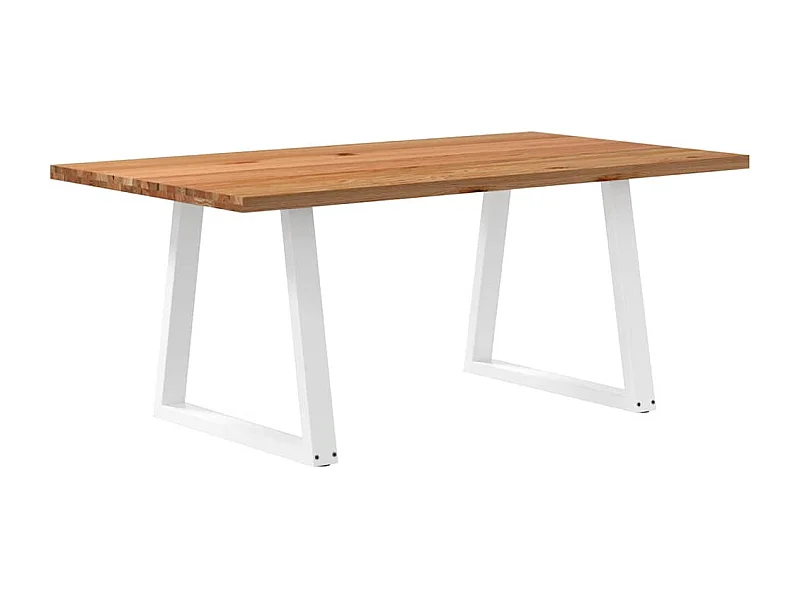 Table à manger marron clair bois de chêne massif rectangulaire