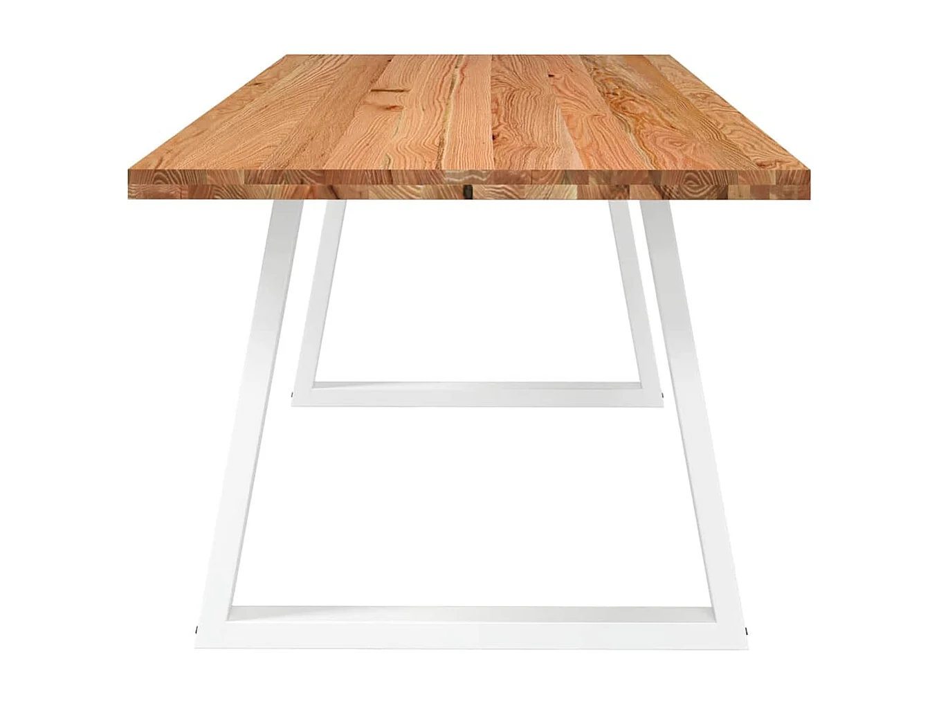 Table à manger marron clair bois de chêne massif rectangulaire