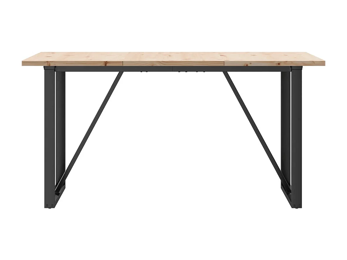 Eettafel O-frame 160x80x75,5 cm massief grenenhout en staal