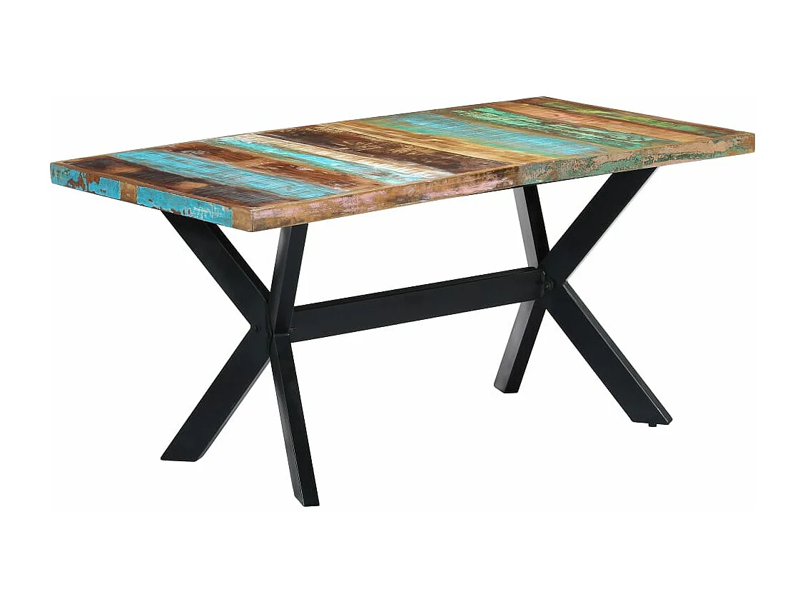 Table de salle à manger 160x80x75cm Bois de récupération massif