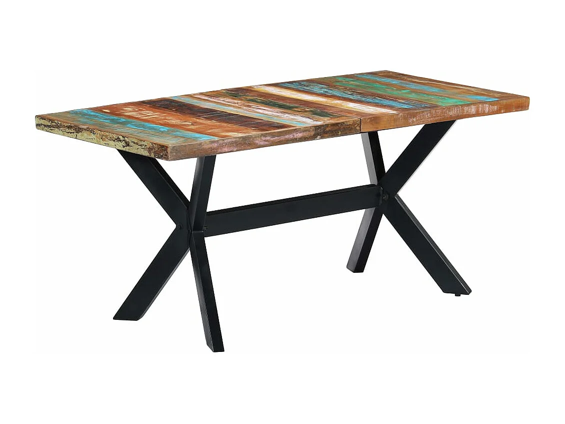 Table de salle à manger 160x80x75cm Bois de récupération massif
