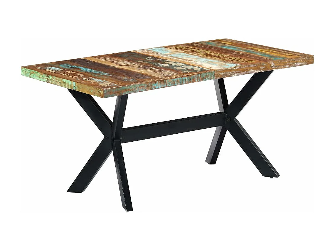 Table de salle à manger 160x80x75cm Bois de récupération massif