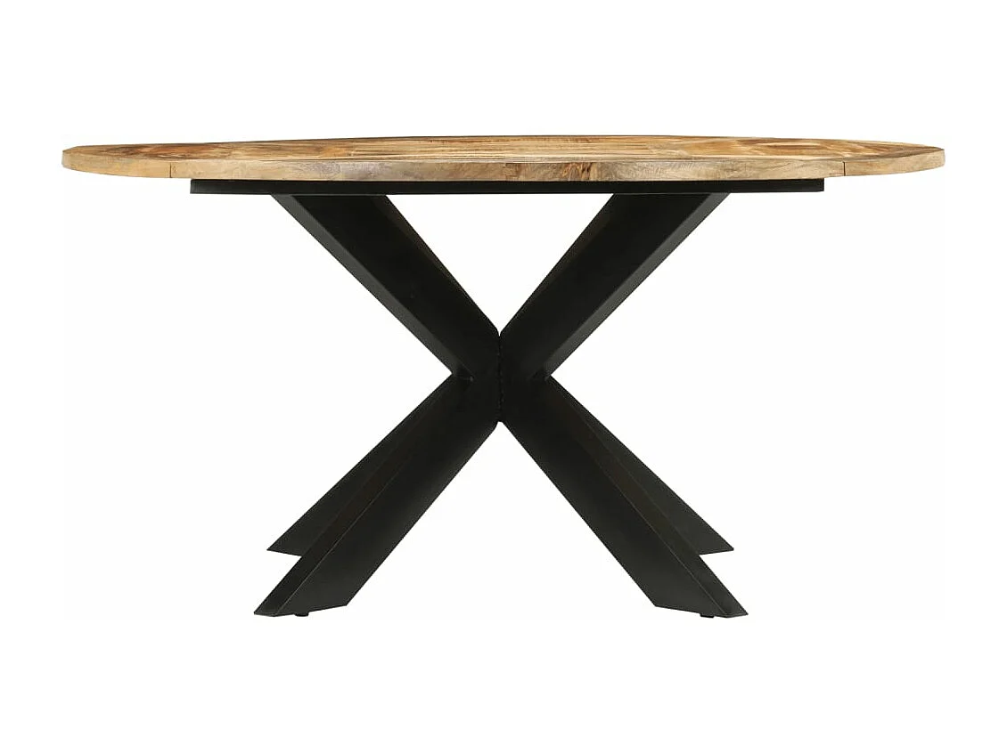 Table à manger Ø150x76 cm bois de manguier massif brut