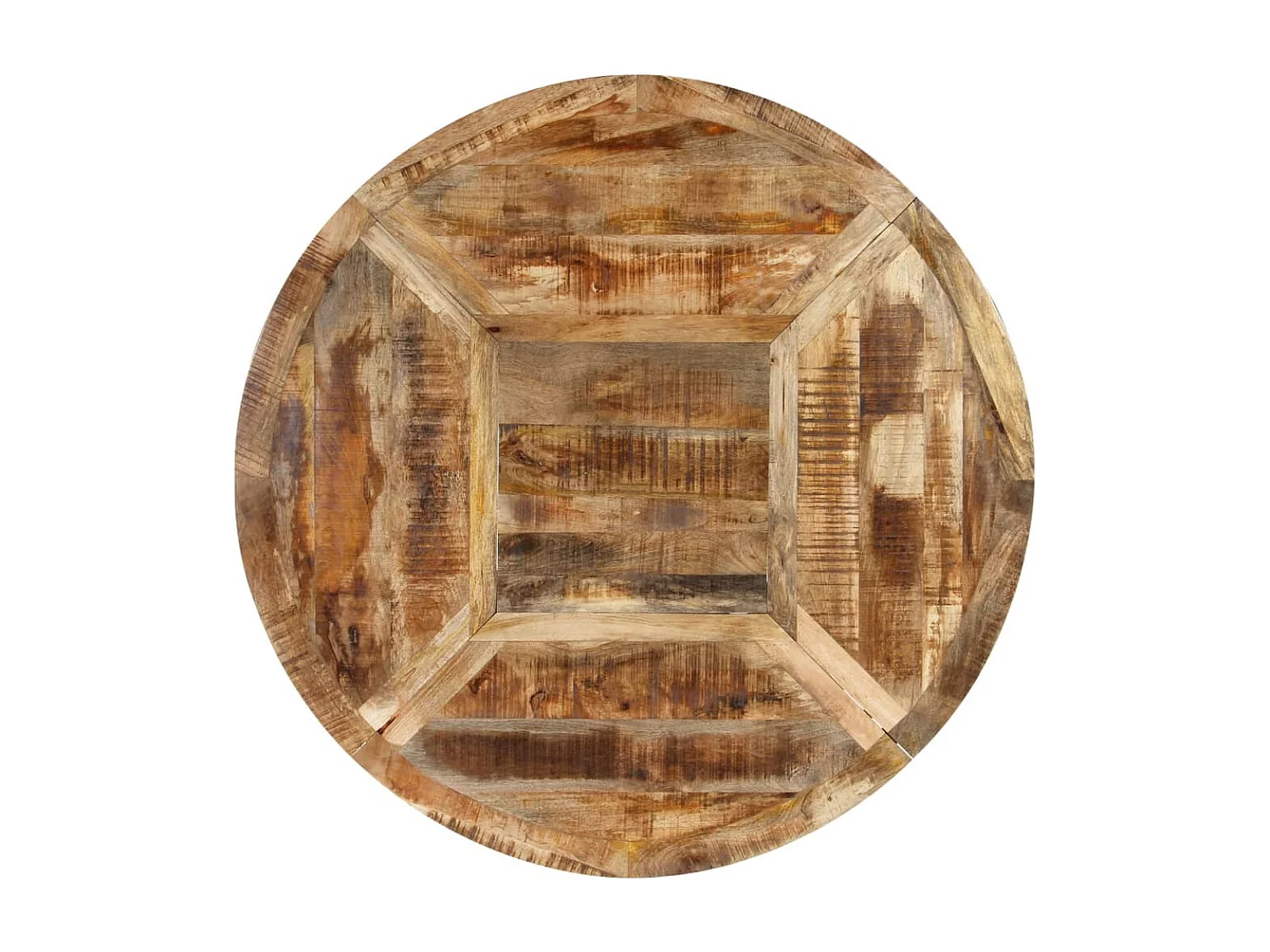 Table à manger Ø150x76 cm bois de manguier massif brut
