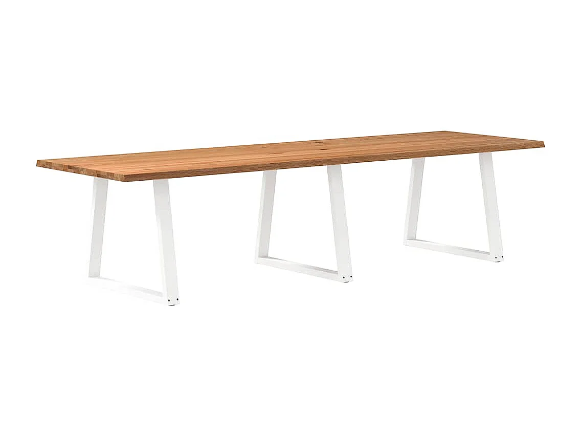 Table à manger avec bord naturel 320x100x74cm bois massif chêne