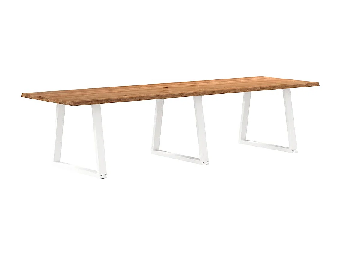 Table à manger avec bord naturel 320x100x74cm bois massif chêne