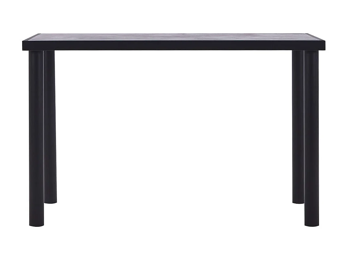 Table de salle à manger Noir et gris béton 120x60x75 cm MDF