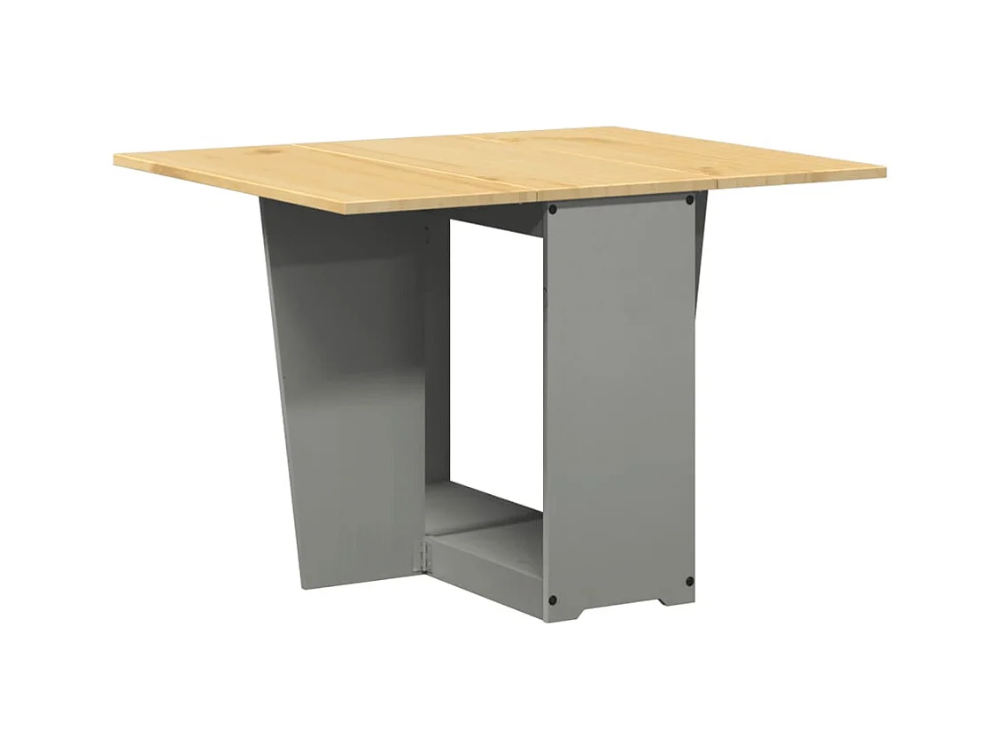 Table à manger papillon pliable Corona gris bois de pin massif