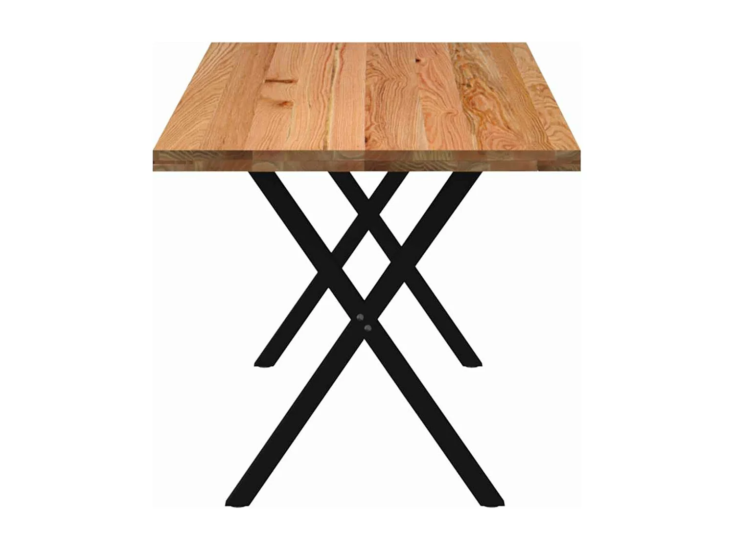 Table à manger marron clair bois de chêne massif rectangulaire