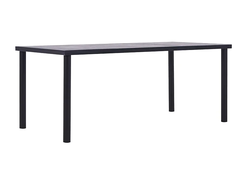 Table de salle à manger Noir et gris béton 200x100x75 cm MDF