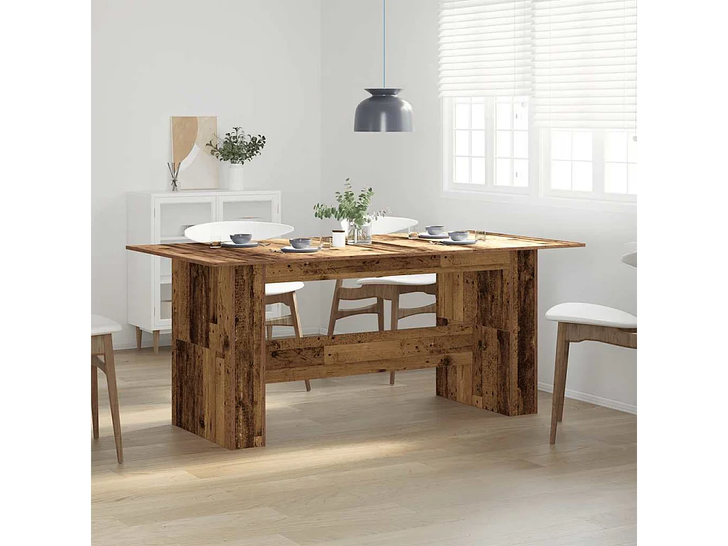 Table à manger vieux bois 180x90x76 cm bois d'ingénierie