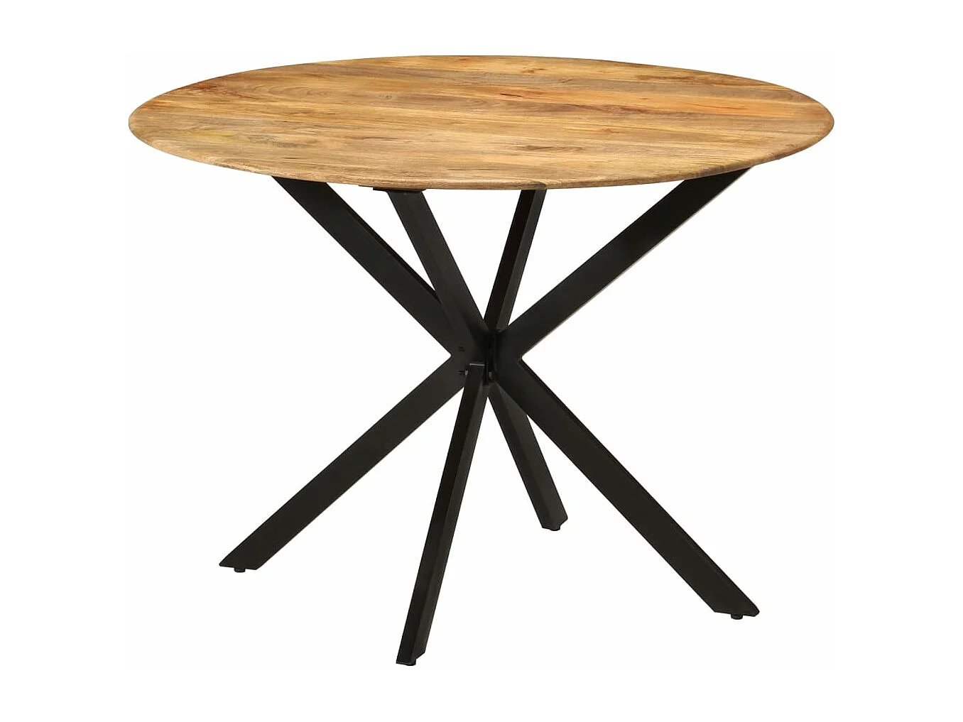 Eettafel Ø110x78 cm massief mangohout en staal