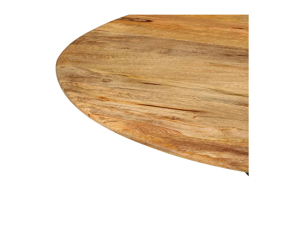 Table à manger Ø110x78 cm Bois de manguier massif et acier