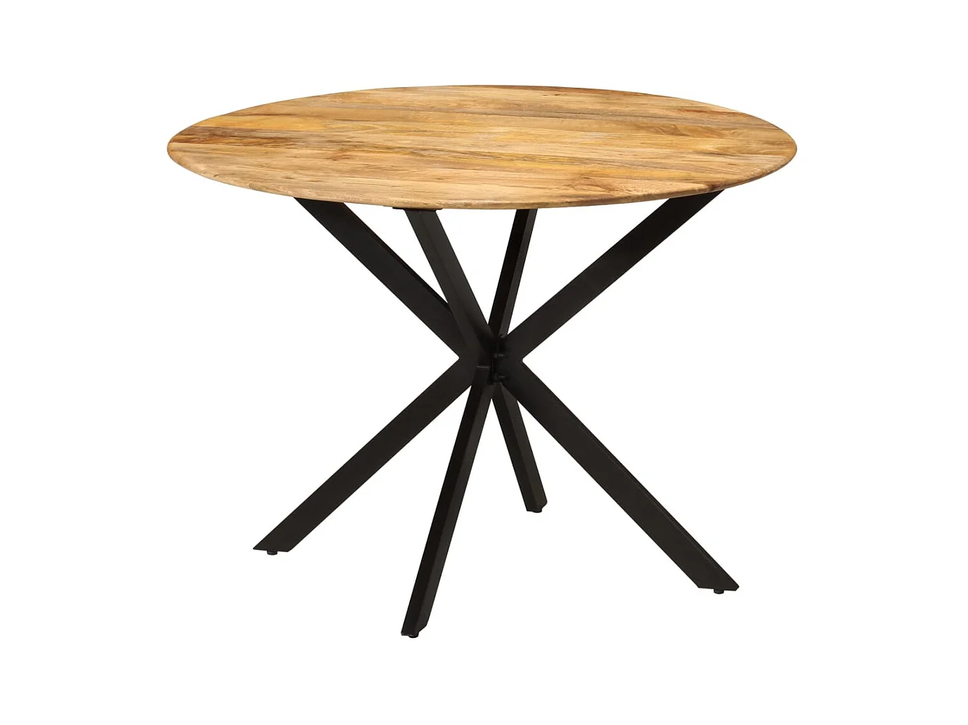 Table à manger Ø110x78 cm Bois de manguier massif et acier